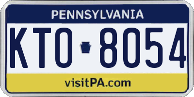 PA license plate KTO8054