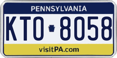 PA license plate KTO8058