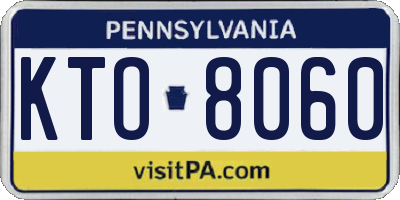 PA license plate KTO8060