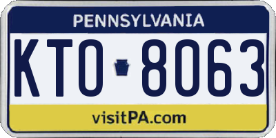 PA license plate KTO8063