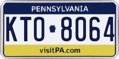 PA license plate KTO8064