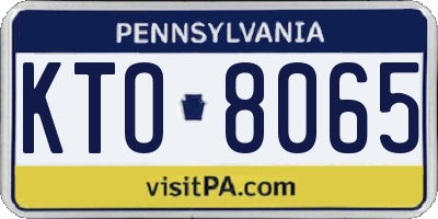 PA license plate KTO8065