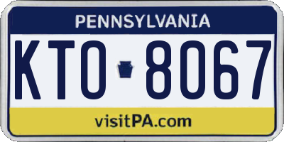 PA license plate KTO8067