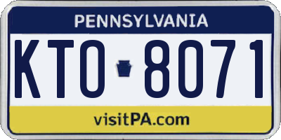 PA license plate KTO8071