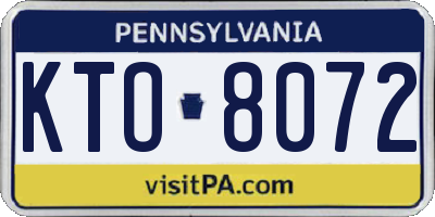 PA license plate KTO8072