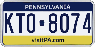 PA license plate KTO8074
