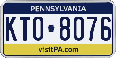 PA license plate KTO8076