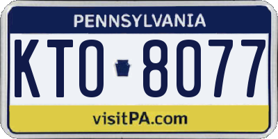 PA license plate KTO8077