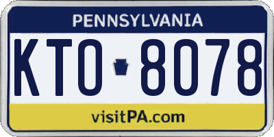 PA license plate KTO8078