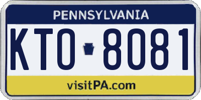 PA license plate KTO8081