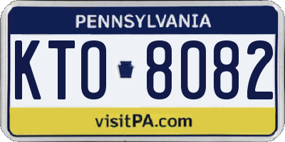 PA license plate KTO8082