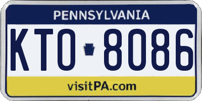 PA license plate KTO8086
