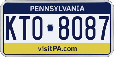 PA license plate KTO8087