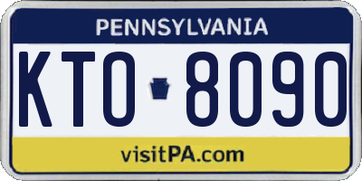 PA license plate KTO8090