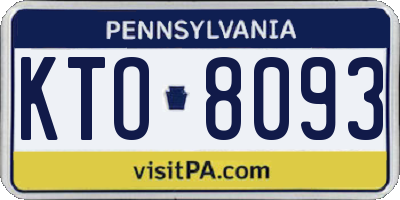 PA license plate KTO8093