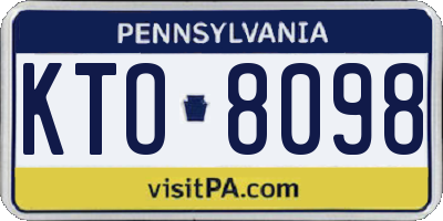 PA license plate KTO8098