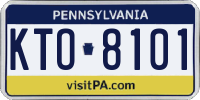 PA license plate KTO8101