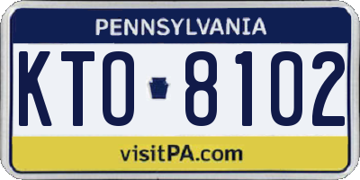 PA license plate KTO8102