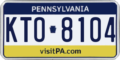 PA license plate KTO8104