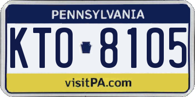 PA license plate KTO8105