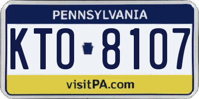 PA license plate KTO8107