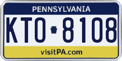 PA license plate KTO8108