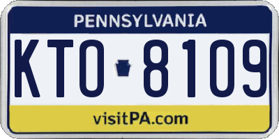 PA license plate KTO8109