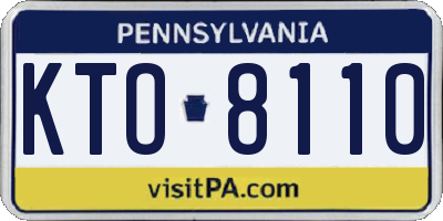 PA license plate KTO8110