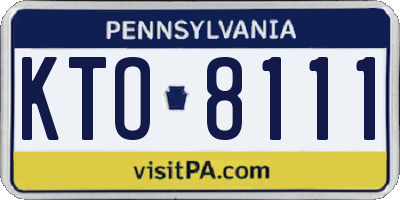 PA license plate KTO8111