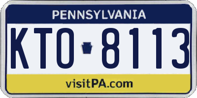 PA license plate KTO8113