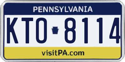 PA license plate KTO8114