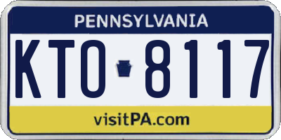 PA license plate KTO8117