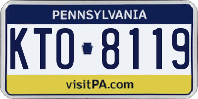PA license plate KTO8119