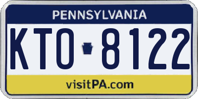 PA license plate KTO8122