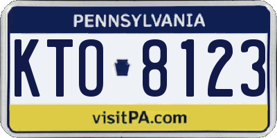PA license plate KTO8123