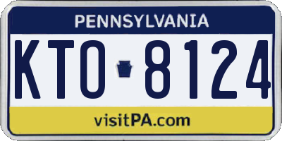 PA license plate KTO8124