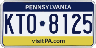 PA license plate KTO8125