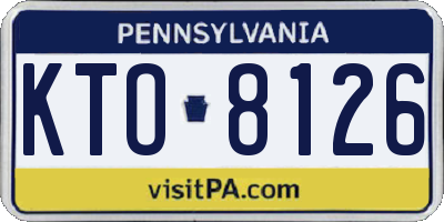 PA license plate KTO8126