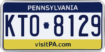 PA license plate KTO8129