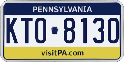 PA license plate KTO8130