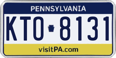 PA license plate KTO8131