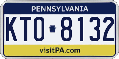 PA license plate KTO8132