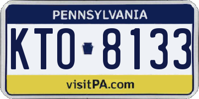 PA license plate KTO8133