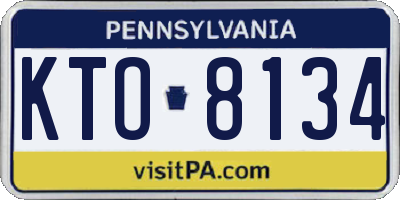 PA license plate KTO8134