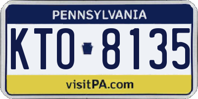 PA license plate KTO8135