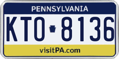PA license plate KTO8136