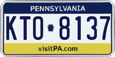 PA license plate KTO8137