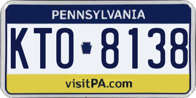 PA license plate KTO8138