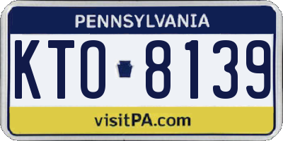 PA license plate KTO8139