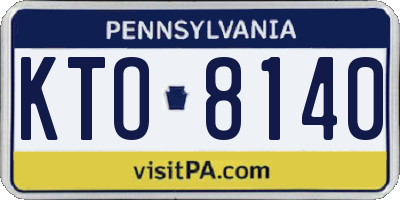 PA license plate KTO8140